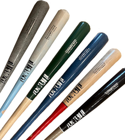 Custom Razorbill bats featuring a variety of color options from fade, hard edge and full color.