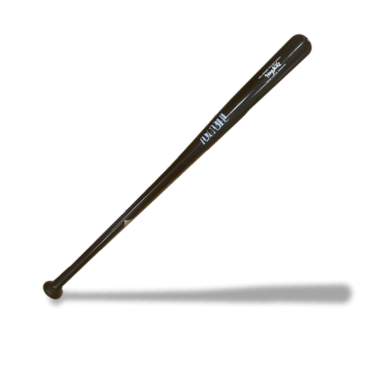 Razorbill Bats full black wood baseball bat with a sleek, uniform finish from barrel to handle, designed for a bold, professional look on the field.