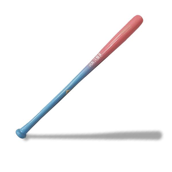 Razorbill Bats Standard Pro Maple Cotton Candy Bat featuring a balanced design with vibrant pink and blue accents, crafted from premium maple wood for game-ready performance.